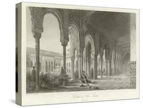 Court of the Lions, Alhambra, Granada, Spain-Philibert Joseph Girault de Prangey-Stretched Canvas
