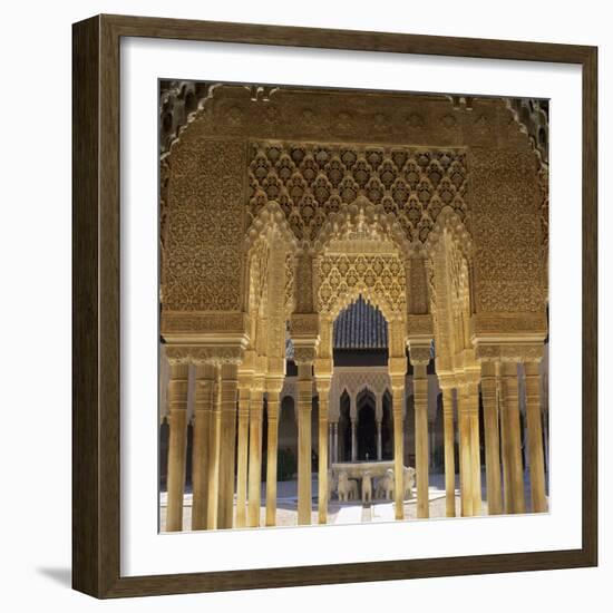 Court of the Lions, Alhambra Palace, UNESCO World Heritage Site, Granada, Andalucia, Spain, Europe-Stuart Black-Framed Photographic Print