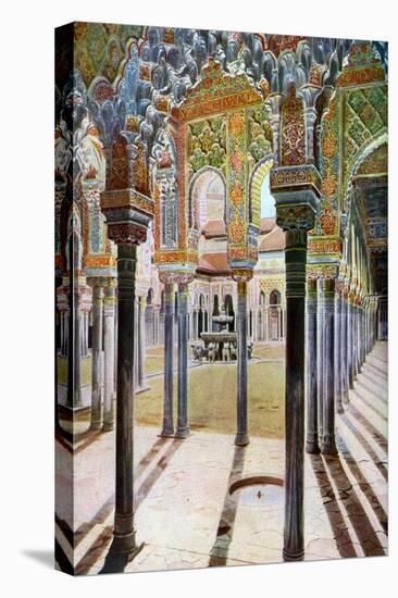 Court of the Lions, the Alhambra, Granada, Andalusia, Spain, C1924-null-Stretched Canvas