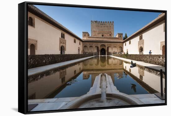 Court of the Myrtles, Alhambra, Granada, Province of Granada, Andalusia, Spain-Michael Snell-Framed Stretched Canvas