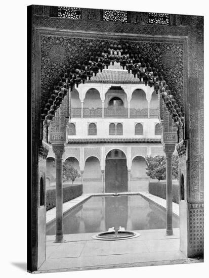 Court of the Myrtles, Alhambra, Spain, 1893-John L Stoddard-Stretched Canvas