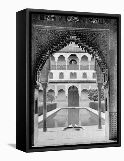 Court of the Myrtles, Alhambra, Spain, 1893-John L Stoddard-Framed Stretched Canvas