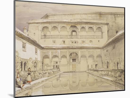 Court of the Myrtles (Patio De Los Arrayanes) and the Palace of Charles V-John Frederick Lewis-Mounted Giclee Print
