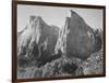 Court Of The Patriarchs Zion National Park Utah 1933-1942-Ansel Adams-Framed Art Print