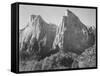 Court Of The Patriarchs Zion National Park Utah 1933-1942-Ansel Adams-Framed Stretched Canvas