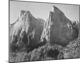 Court Of The Patriarchs Zion National Park Utah 1933-1942-Ansel Adams-Mounted Art Print