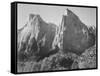 Court Of The Patriarchs Zion National Park Utah 1933-1942-Ansel Adams-Framed Stretched Canvas