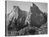 Court Of The Patriarchs Zion National Park Utah 1933-1942-Ansel Adams-Stretched Canvas