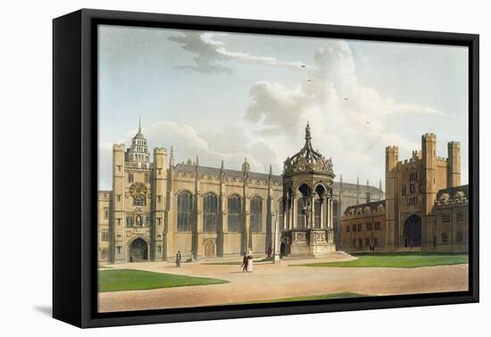 Court of Trinity College, Cambridge, from "The History of Cambridge", Pub. by R. Ackermann, 1815-William Westall-Framed Stretched Canvas