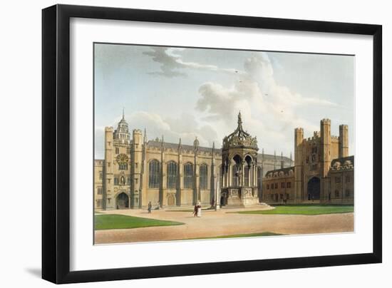 Court of Trinity College, Cambridge, from "The History of Cambridge", Pub. by R. Ackermann, 1815-William Westall-Framed Giclee Print