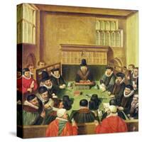 Court of Wards and Liveries, Presided over by the Master of the Court, Lord Burghley (1520-98),…-null-Stretched Canvas