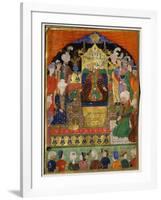 Court Scene from Shahnama, 14th century Iran Timurid Period-null-Framed Giclee Print