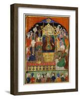 Court Scene from Shahnama, 14th century Iran Timurid Period-null-Framed Giclee Print