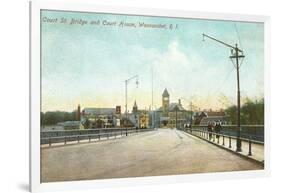 Court Street Bridge, Woonsocket, Rhode Island-null-Framed Art Print