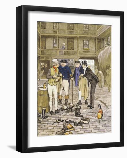 Court Yard Chat-Cecil Aldin-Framed Premium Giclee Print