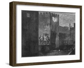 Courtenay's Escape from the Tower, 1840-George Cruikshank-Framed Giclee Print