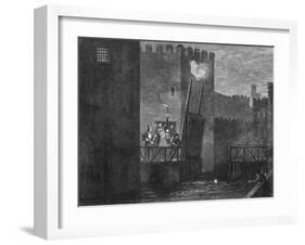 Courtenay's Escape from the Tower, 1840-George Cruikshank-Framed Giclee Print