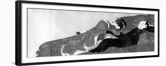 Courtesan and Client, Early 19th Century-Kitagawa Utamaro-Framed Giclee Print