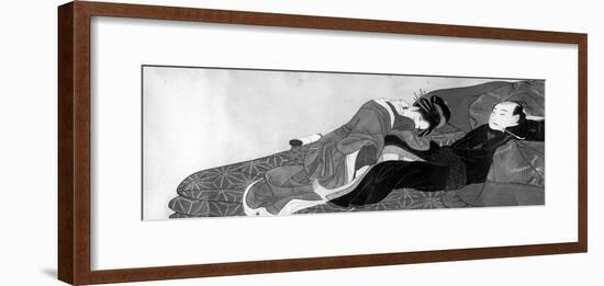 Courtesan and Client, Early 19th Century-Kitagawa Utamaro-Framed Giclee Print