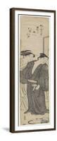 Courtesan and Her Lover, C. 1780-1795-Katsukawa Shuncho-Framed Premium Giclee Print