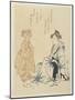 Courtesan and Wooden Doll-Chobunsai Eishi-Mounted Giclee Print