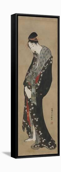 Courtesan, Edo Period-Katsushika Hokusai-Framed Stretched Canvas