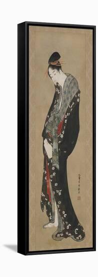 Courtesan, Edo Period-Katsushika Hokusai-Framed Stretched Canvas