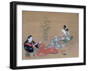 Courtesan Entertaining an Actor, C1695-Furuyama Moroshige-Framed Giclee Print