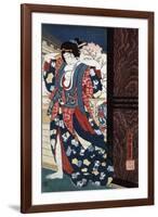 Courtesan Fixing Her Hair, Japanese Wood-Cut Print-Lantern Press-Framed Art Print