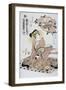 Courtesan Hanamurasaki from Tamaya Teahouse with Fan in Her Hand-null-Framed Giclee Print