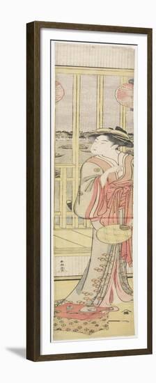 Courtesan Hanao Gi Cooling Herself, C. 1788-Katsukawa Shuncho-Framed Premium Giclee Print