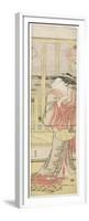 Courtesan Hanao Gi Cooling Herself, C. 1788-Katsukawa Shuncho-Framed Premium Giclee Print