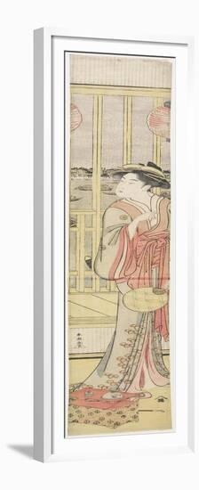 Courtesan Hanao Gi Cooling Herself, C. 1788-Katsukawa Shuncho-Framed Premium Giclee Print