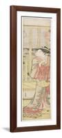 Courtesan Hanao Gi Cooling Herself, C. 1788-Katsukawa Shuncho-Framed Premium Giclee Print