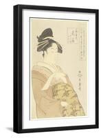 Courtesan Hanaogi of the Ogiya House, 1793-1794-Kitagawa Utamaro-Framed Giclee Print