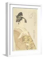 Courtesan Hanaogi of the Ogiya House, 1793-1794-Kitagawa Utamaro-Framed Giclee Print