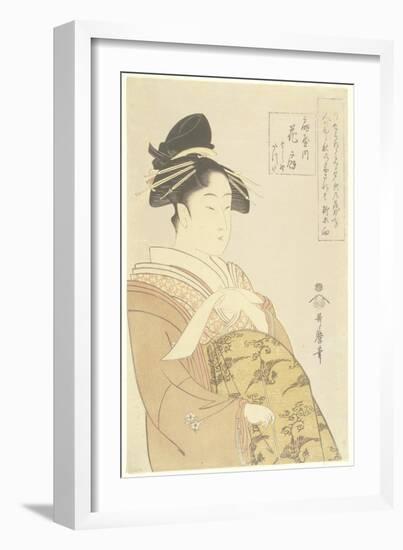 Courtesan Hanaogi of the Ogiya House, 1793-1794-Kitagawa Utamaro-Framed Giclee Print