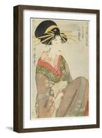 Courtesan Hitomoto of the Daimonjiya House, 1801-1802-Kitagawa Utamaro-Framed Giclee Print