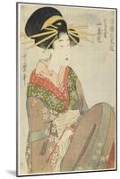 Courtesan Hitomoto of the Daimonjiya House, 1801-1802-Kitagawa Utamaro-Mounted Giclee Print