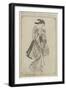 Courtesan Holding a Battledore, 1739-Nishikawa Sukenobu-Framed Giclee Print