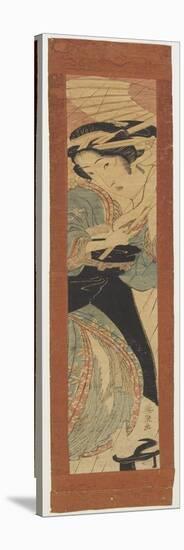 (Courtesan in Rain), Early 19th Century-Keisai Eisen-Stretched Canvas