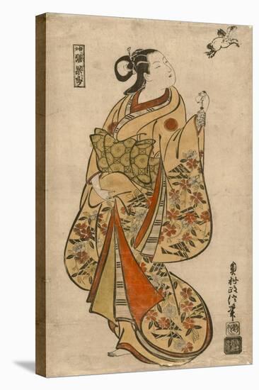 Courtesan Likened to the Chinese Sage Zhang Guolao (Japanese: Chokaro), C.1715-Okumura Masanobu-Stretched Canvas