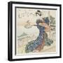 Courtesan Looking at a Foreign Ship, 1818-1844-Toyota Hokkei-Framed Giclee Print