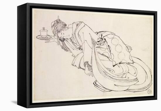 Courtesan Offering a Cup, 18th-19th Century-null-Framed Stretched Canvas