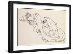 Courtesan Offering a Cup, 18th-19th Century-null-Framed Giclee Print