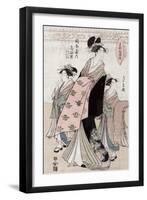 Courtesan Shinateru of the Okamoto-ya, Japanese Wood-Cut Print-Lantern Press-Framed Art Print