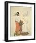 Courtesan Shiratsuyu of The House of Wakana-Ya-Hosoda Eishi-Framed Premium Giclee Print