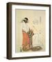 Courtesan Shiratsuyu of The House of Wakana-Ya-Hosoda Eishi-Framed Premium Giclee Print