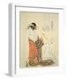 Courtesan Shiratsuyu of The House of Wakana-Ya-Hosoda Eishi-Framed Premium Giclee Print