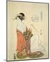 Courtesan Shiratsuyu of The House of Wakana-Ya-Hosoda Eishi-Mounted Premium Giclee Print